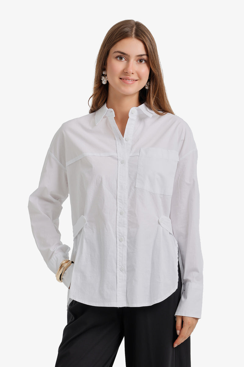 Relaxed Tunic Shirt - White