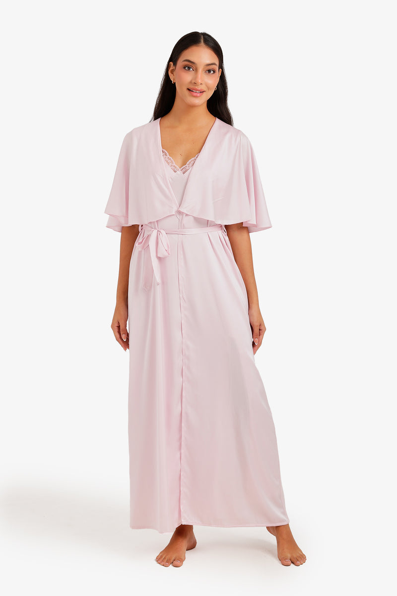 Flutter Sleeves Robe - Peach Blossom