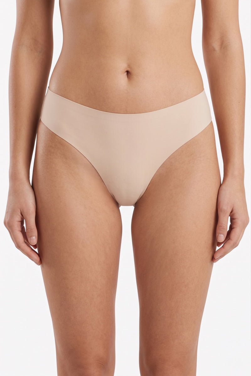 Laser-Cut Thong Panty - Nude
