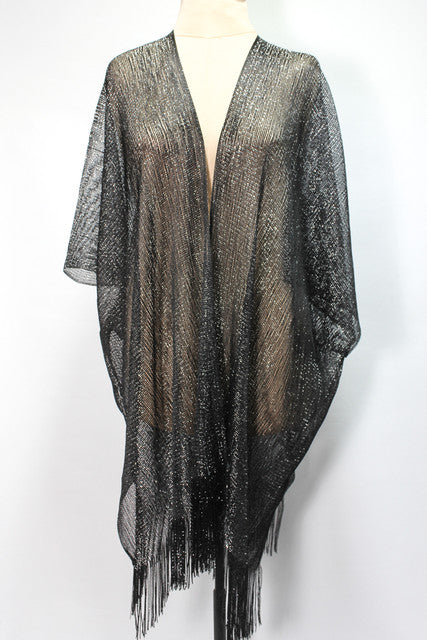 Fringe Beach Cover-Up - Black