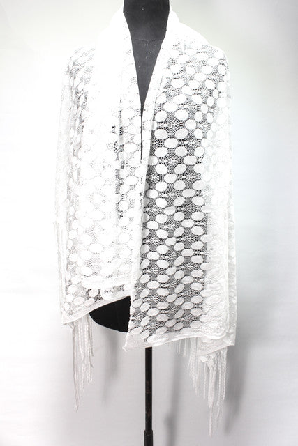 Polka Dot Lace Beach Cover-Up - White