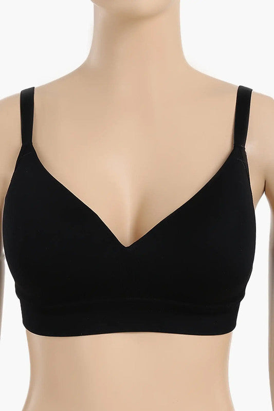 Ribbed Seamless Padded Bra – Black