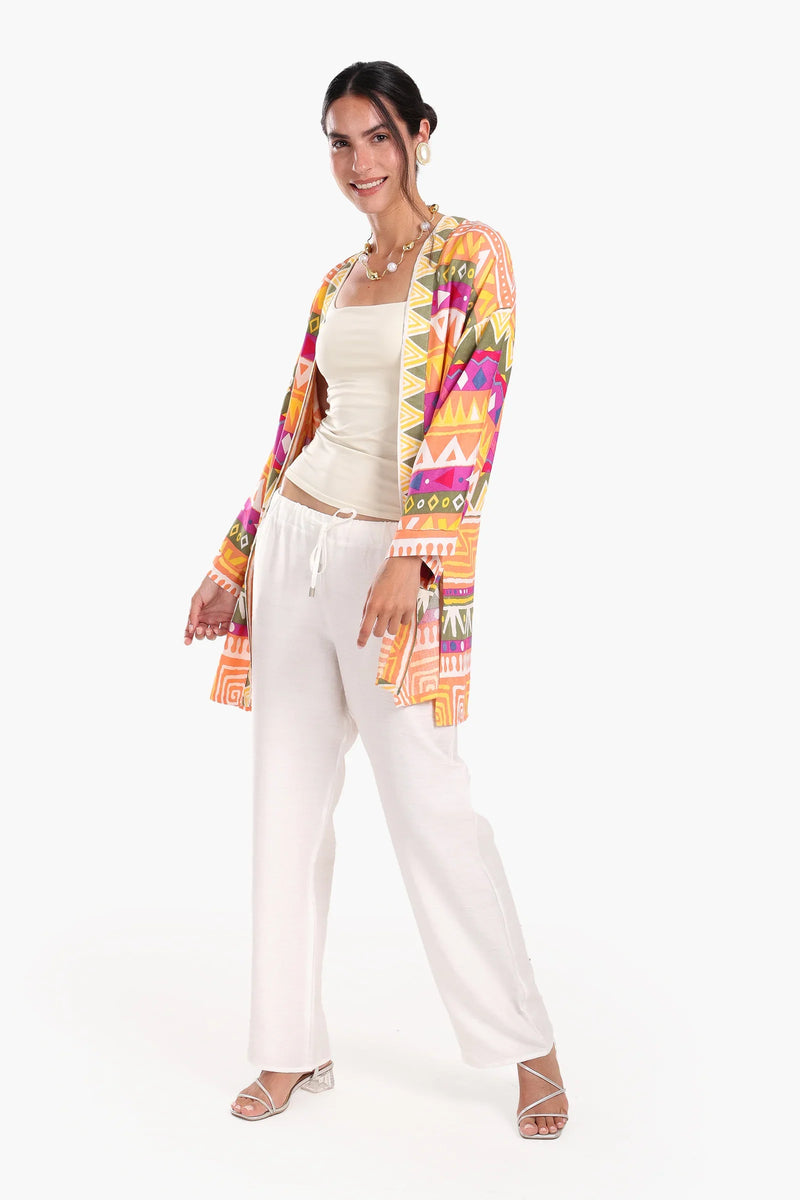 Tencel Solid Beach Pants – White