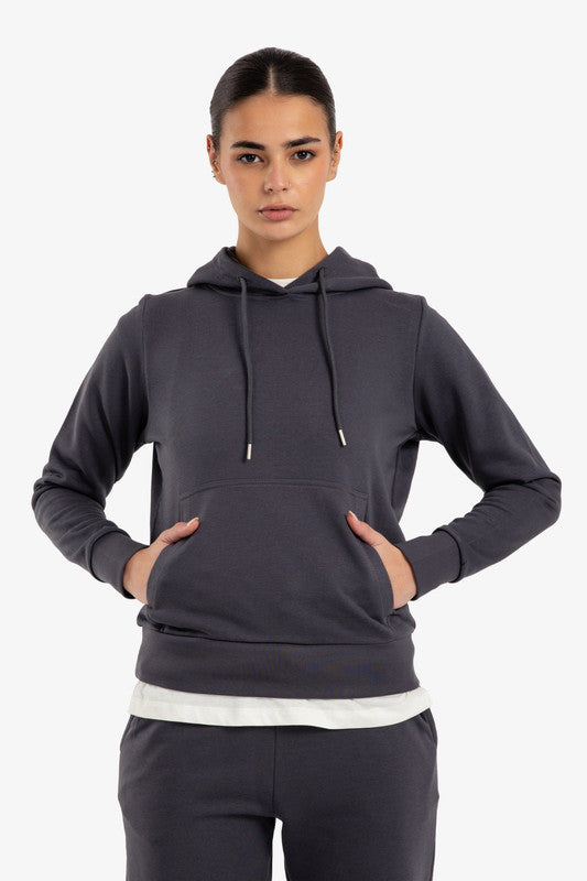 Plain Hooded Lounge Hoodie – Dark Grey