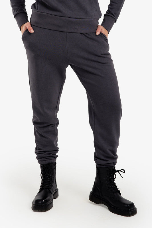 Plain Drawstring Lounge Pants – Dark Grey