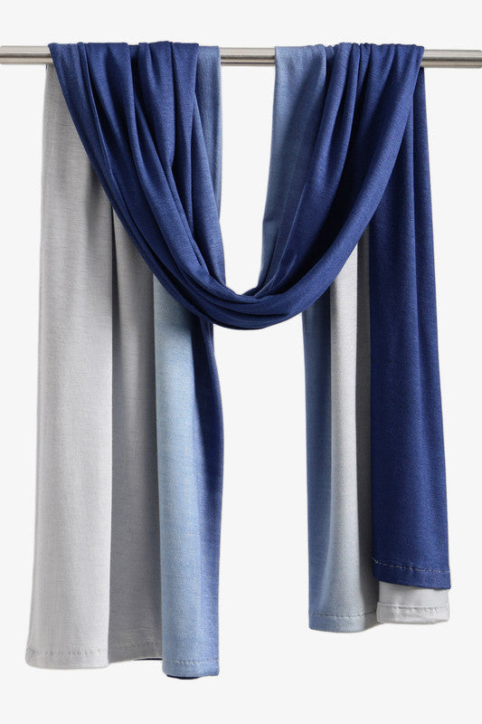 Solid Two-Tone Cotton Scarf – Royal Blue