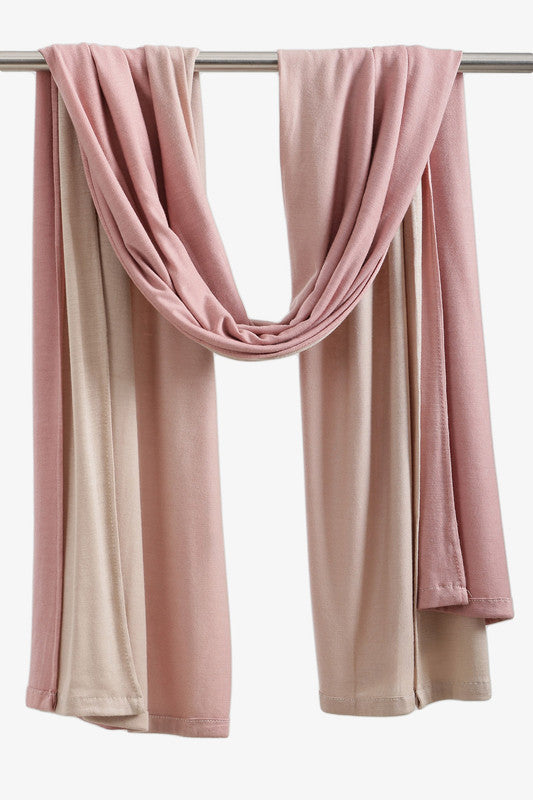 Solid Two-Tone Cotton Scarf – Bois De Rose