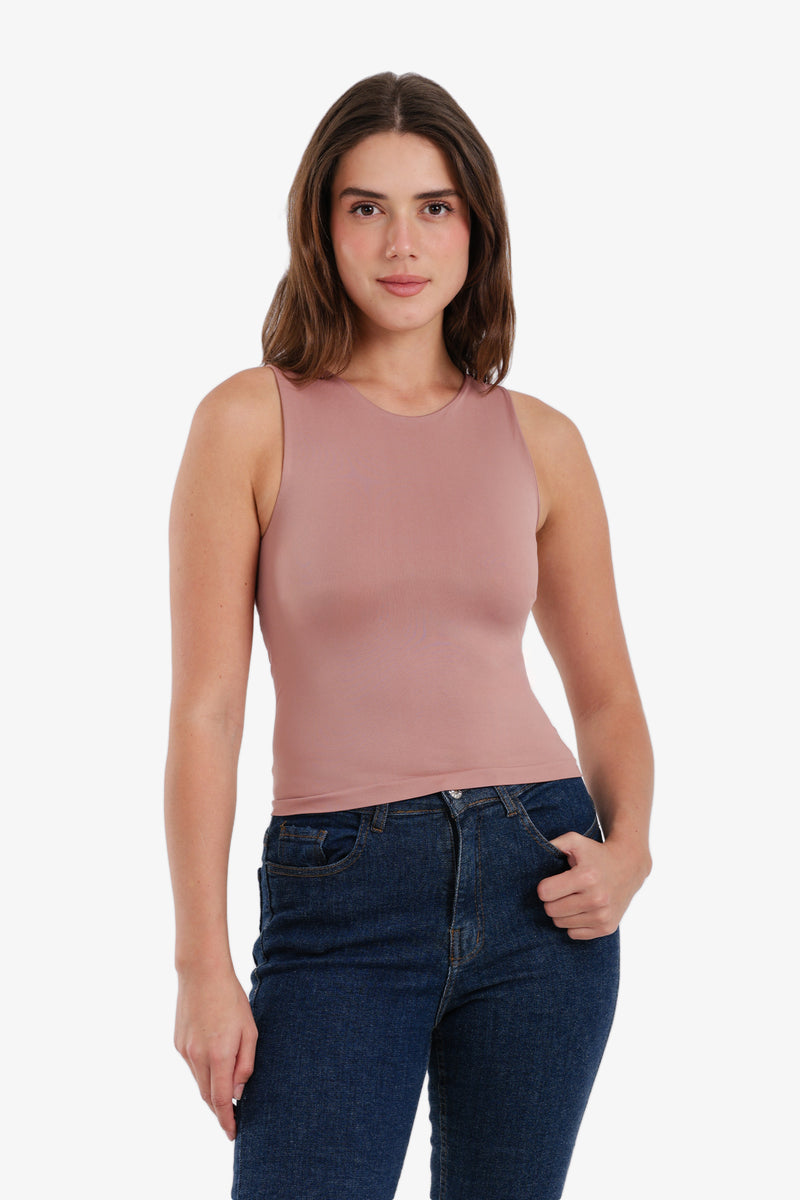 Plain Cropped Slim Fit Top – Bois De Rose
