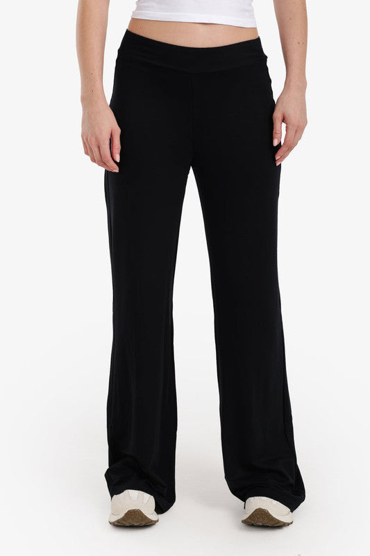 High-Waisted Wide Leg Pants – Black