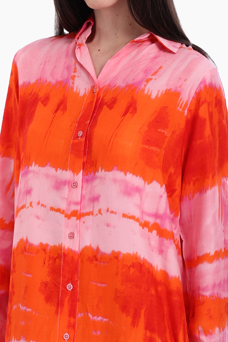 Cotton Printed Shirt Dress – Multicolor