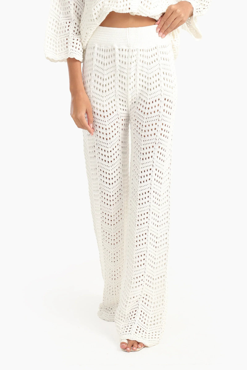 Cotton Fishnet Beach Pants – Off White