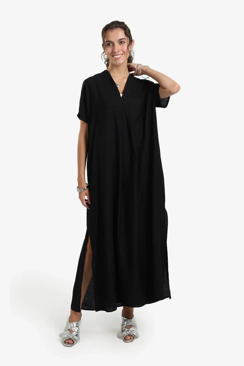 Relaxed Tencel Beach Dress - Black