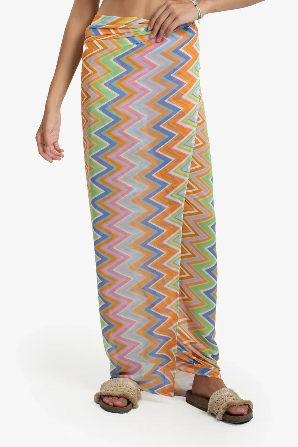 Zigzag Beach Sarong Wrap - Multicolor
