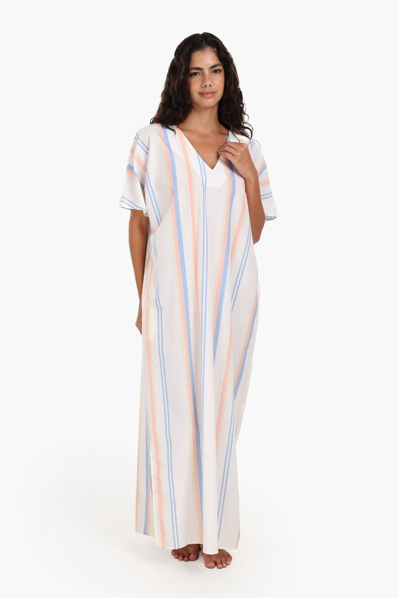 Cotton Striped Nightgown – Multicolor
