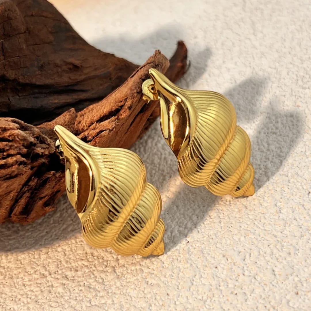 Gold-Plated Shell Earrings