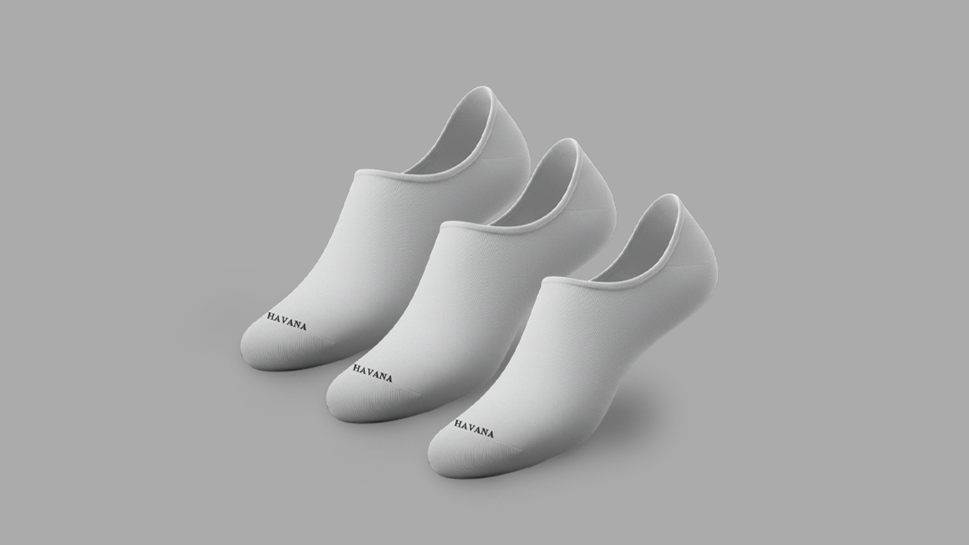 Cotton Invisible Athletic Socks Set of 3 - White