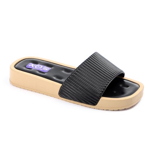 PVC Comfort Slide Sandals - Black