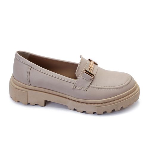 Faux Leather Chunky Platform Loafers - Coffee