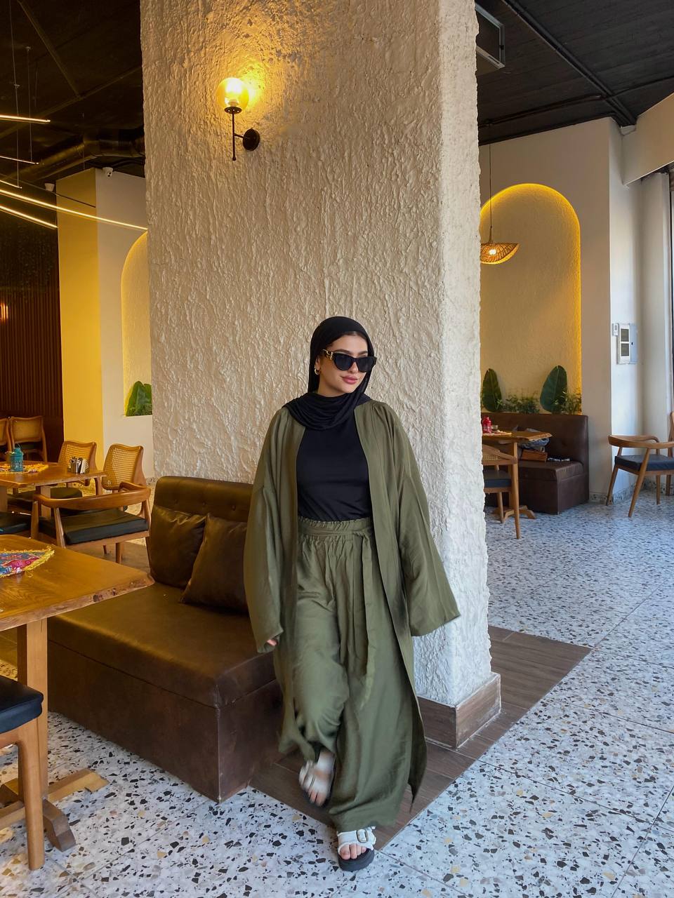 Wrap Linen Set - Olive