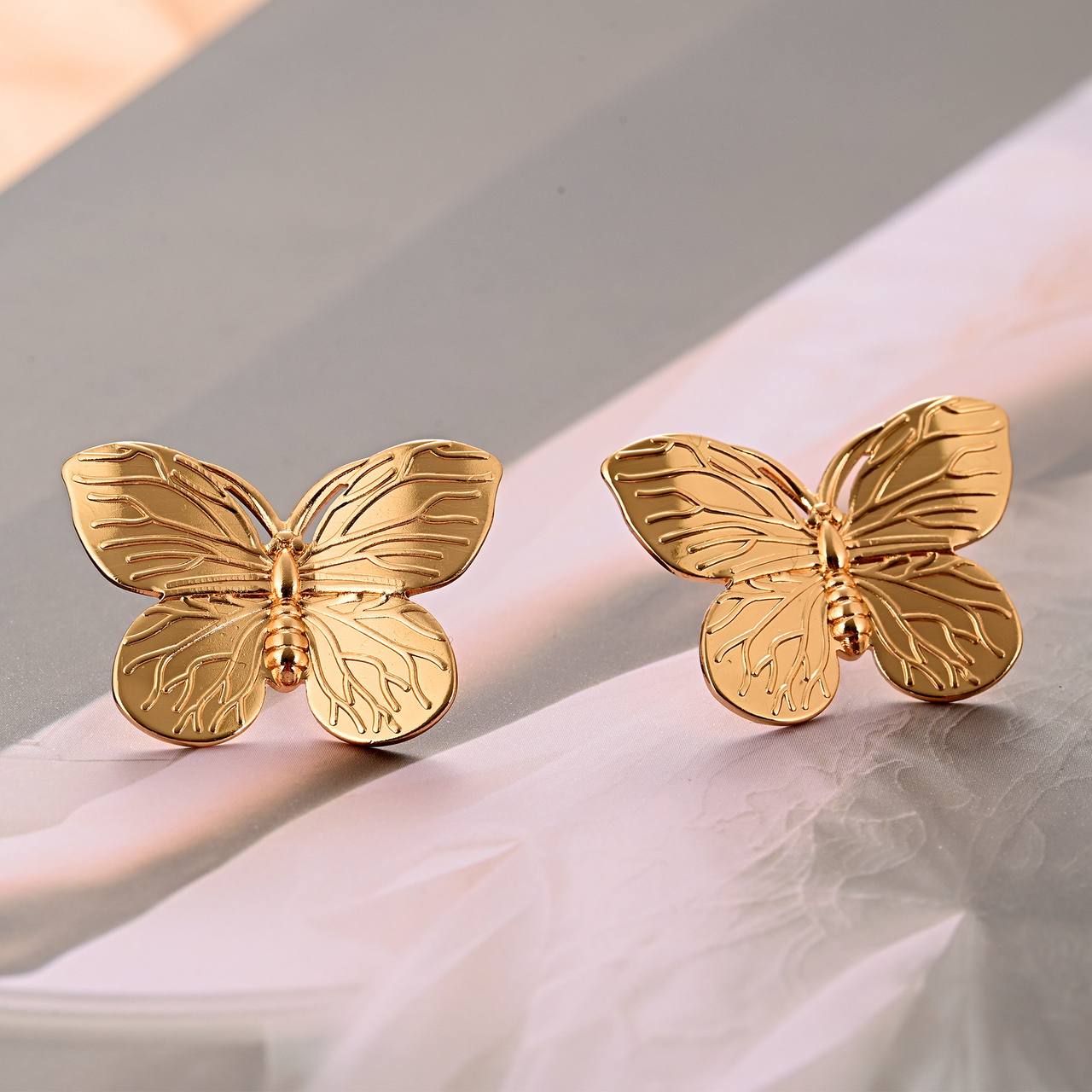 Gold-Plated Butterfly Earrings