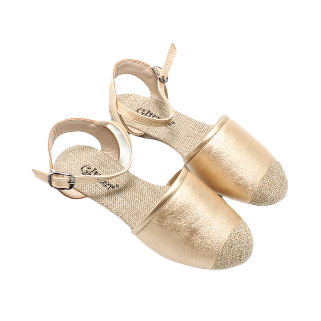 Canvas Elegant Ballerina Shoes - Gold