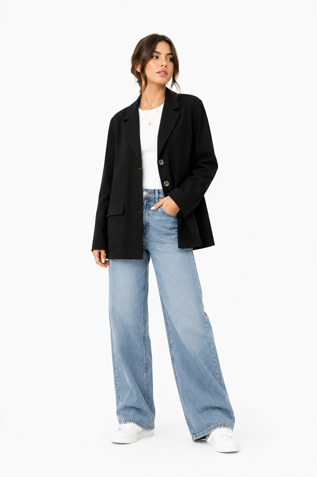 Relaxed Tencel Blazer - Black