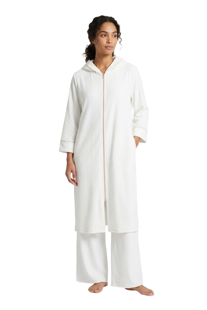 Hooded Zip-Up Prayer Set - Off White
