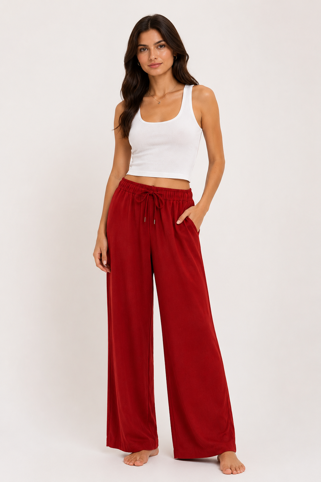 Wide Kripon Pants - Red