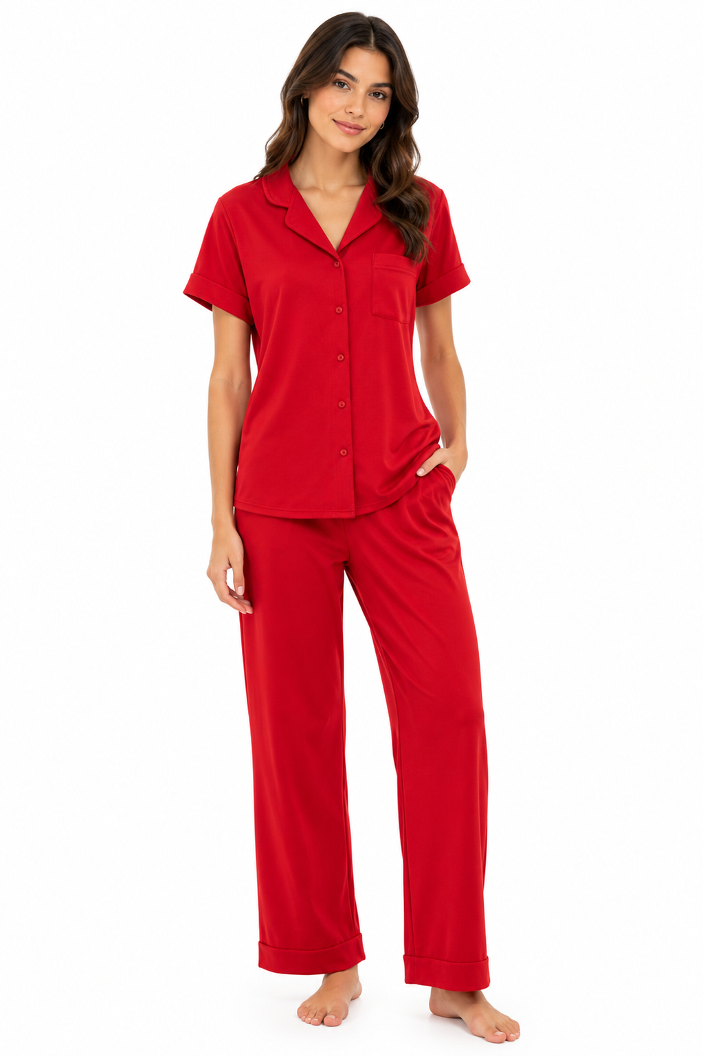 Short Sleeve Pajama - Red