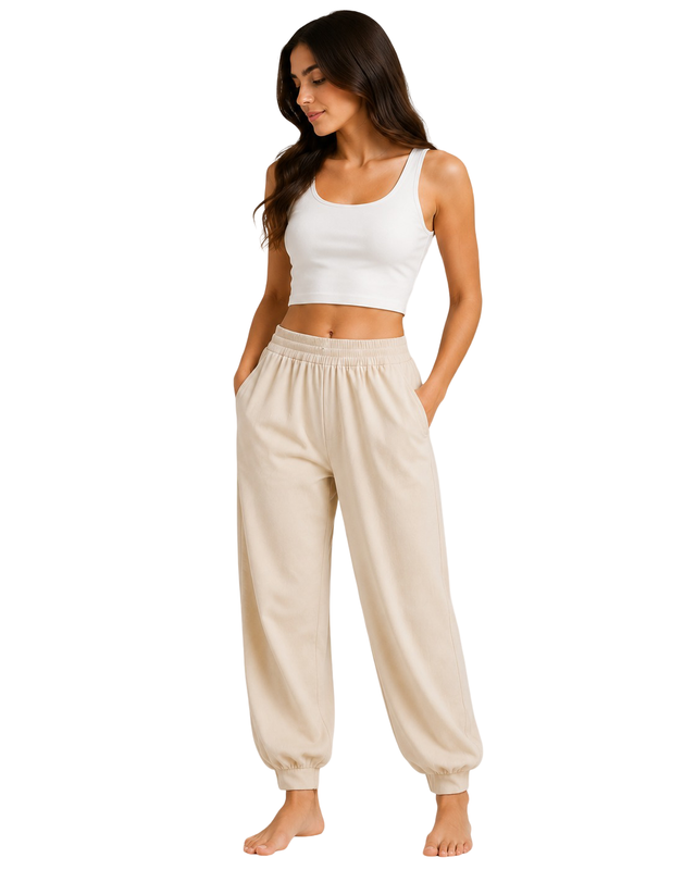 Balloon Lounge Pants – Light Beige