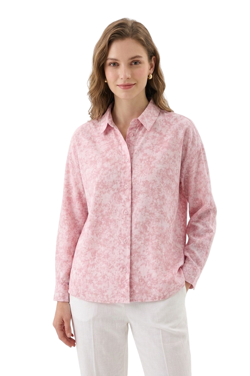 Textured Palazzo Shirt - Pink