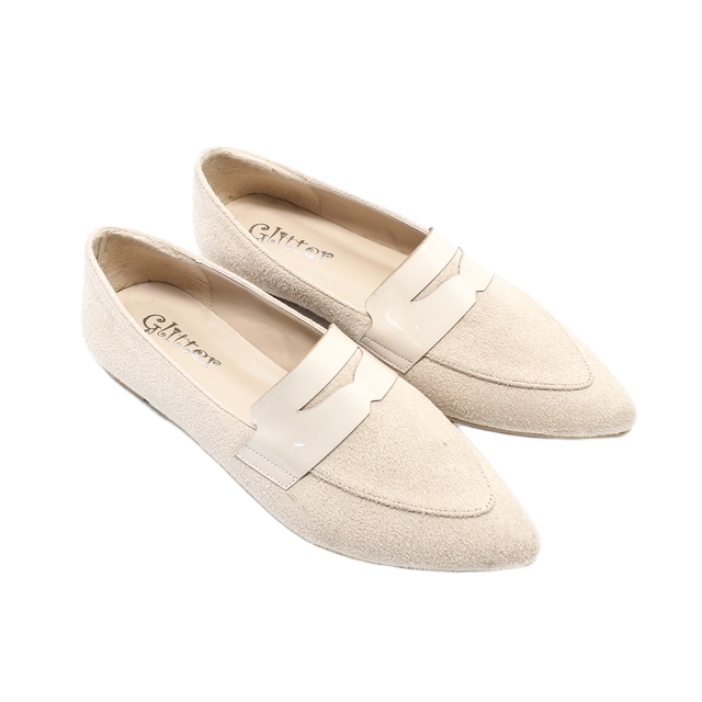 Suede Elegant Ballerina - Beige