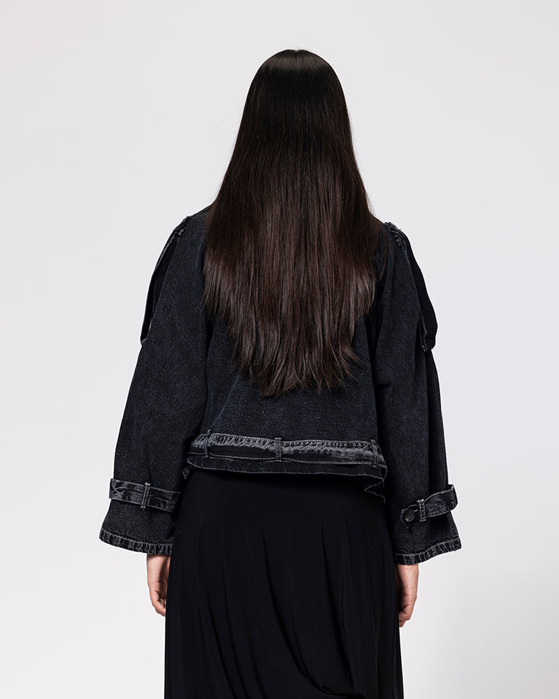 Denim Steel Loop Denim Jacket - Black