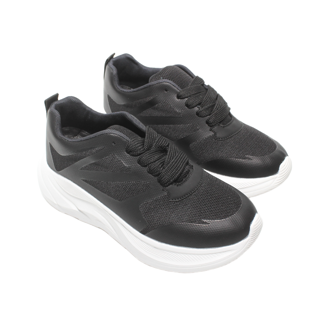 Breathable Mesh Chunky Sneakers – Black