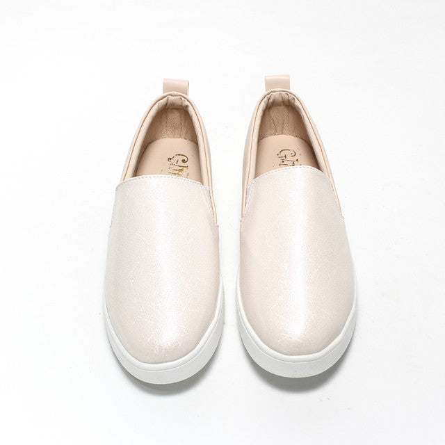 Canvas Slip-On Casual Sneakers - Beige