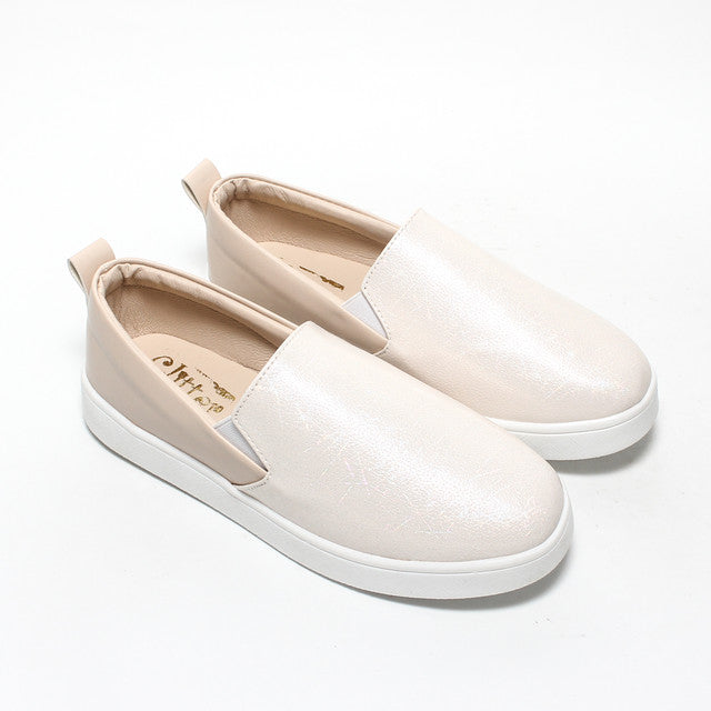 Canvas Slip-On Casual Sneakers - Beige