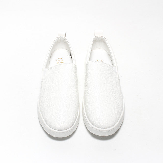 Textured Slip-On Casual Sneakers - White