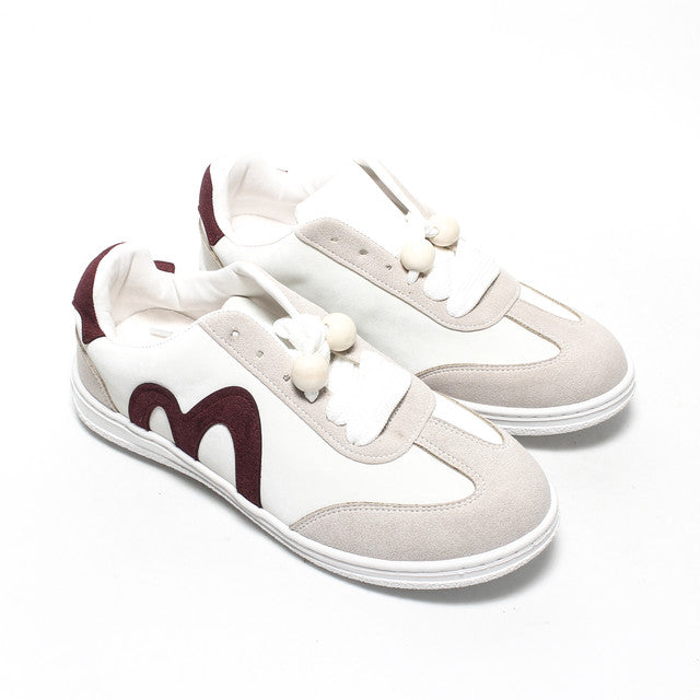 Pom-Pom Lace Chunky Sneakers - White