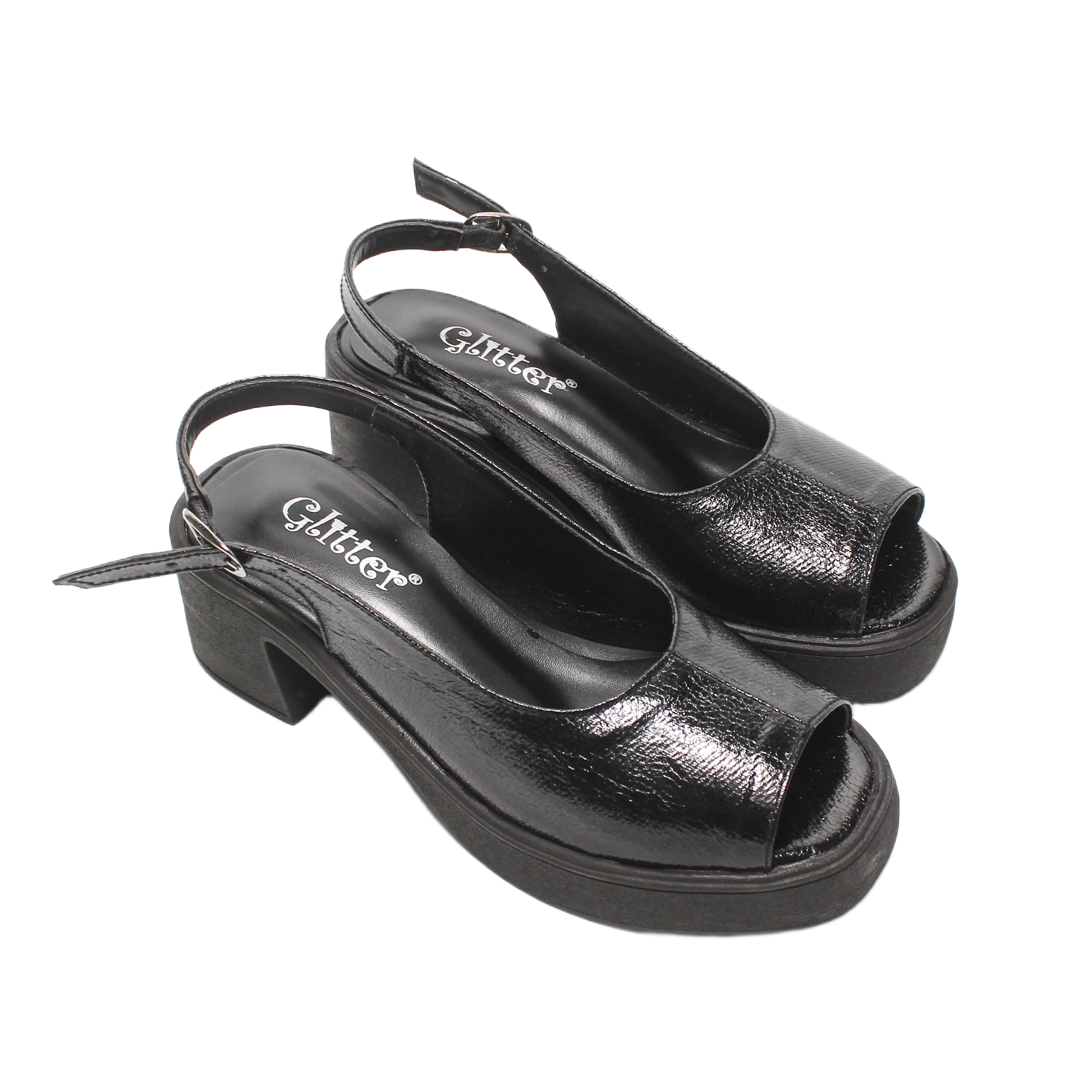 Slingback Platform Heels – Black