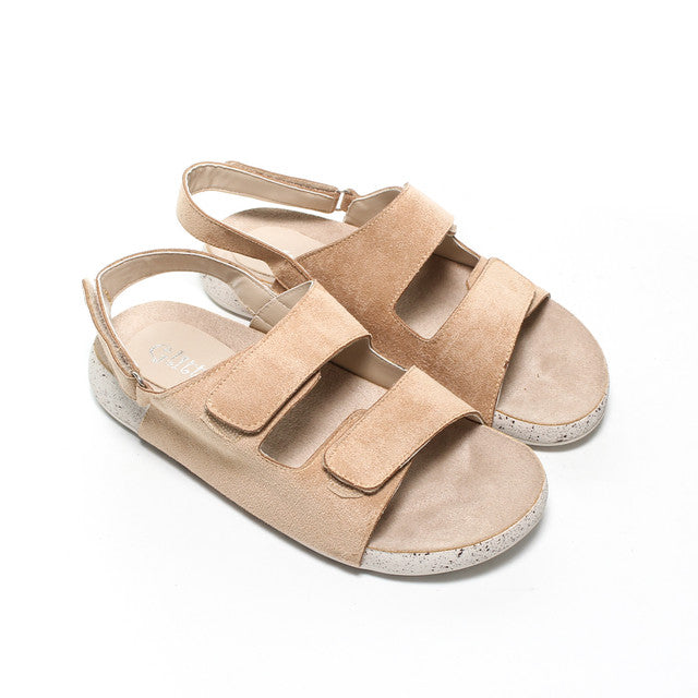 Double Strap Comfort Sandals – Beige
