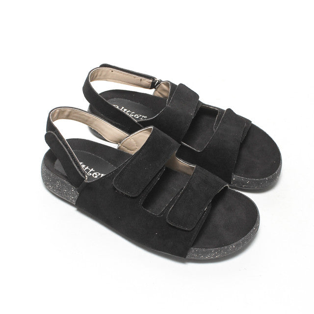 Double Strap Comfort Sandals – Black