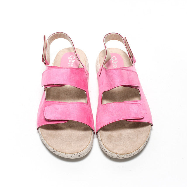 Sporty Double Strap Comfort Sandals – Fuchsia