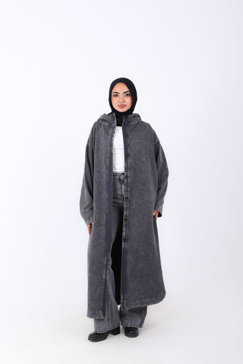 Long Buttons Hoodie