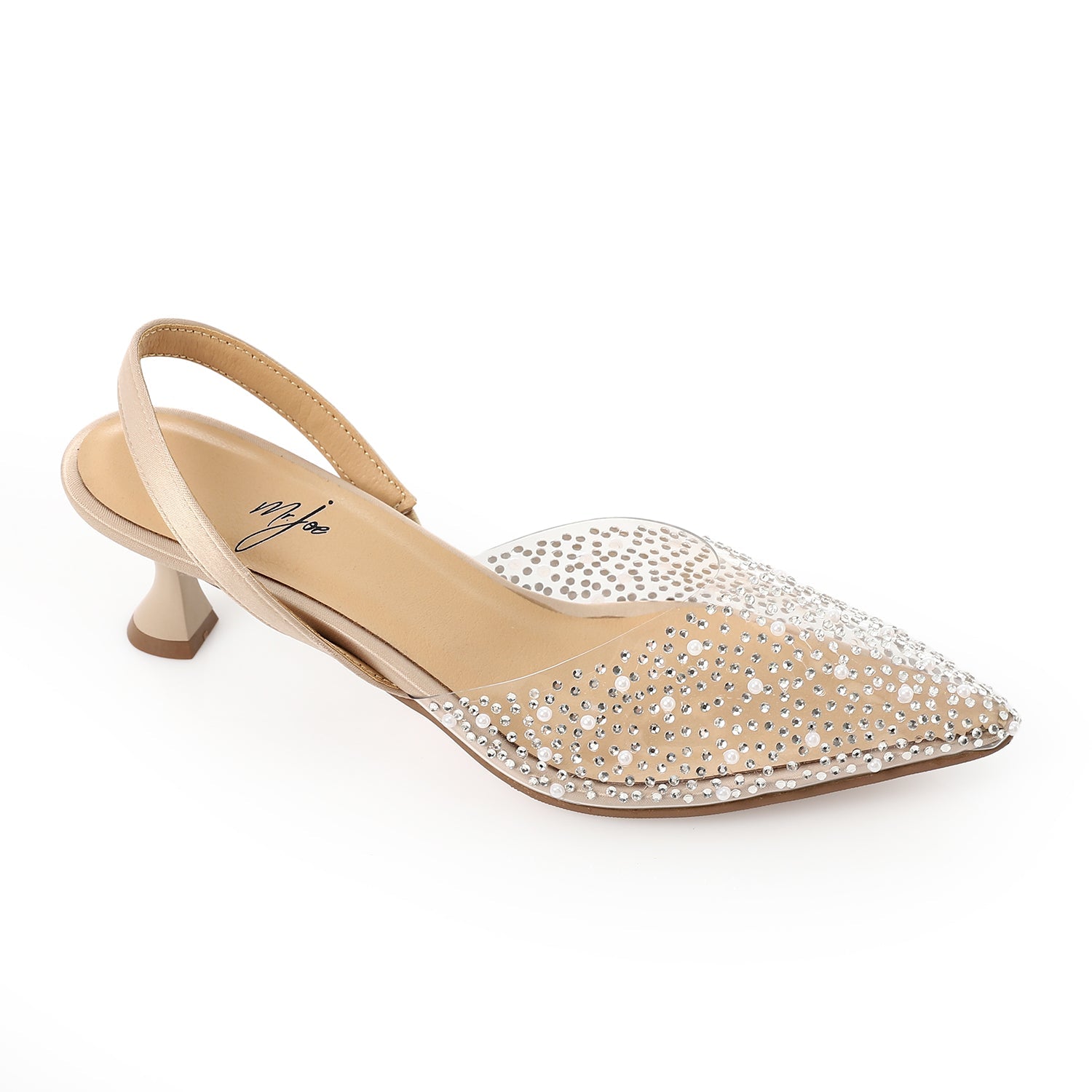 Crystal Bloom Flats - Beige