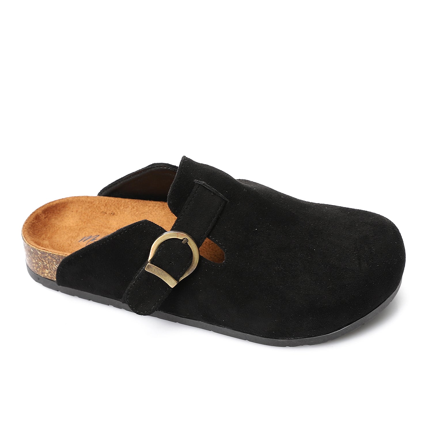 Suede Plain Comfort Clogs – Black (3050)