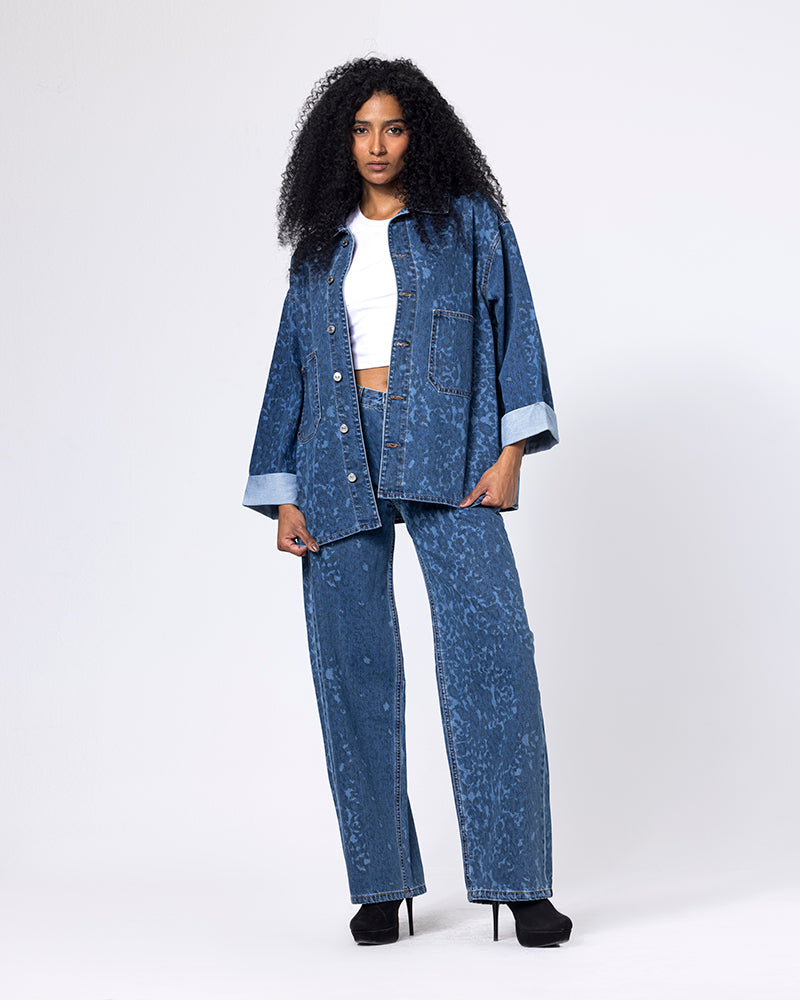 Cotton Leopard Set - Blue