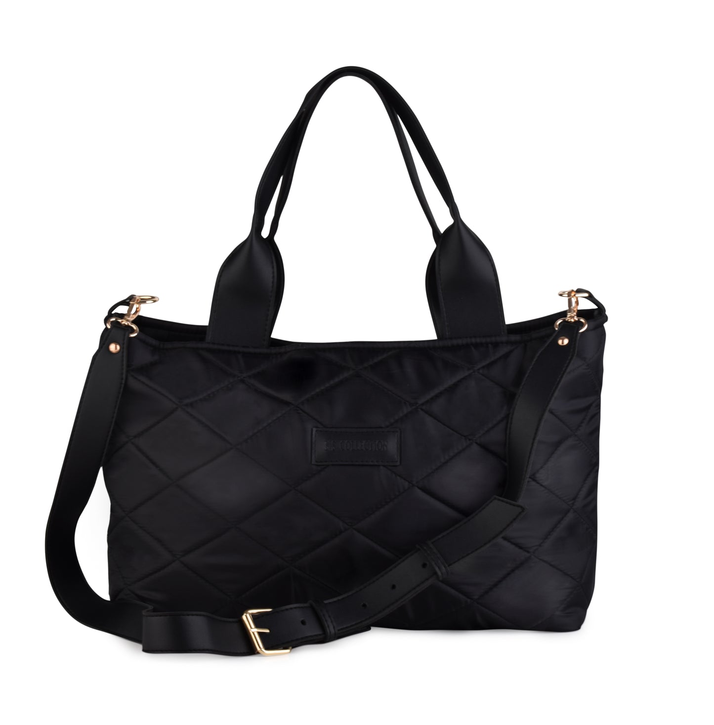 Boom Big Bag Soft Quilted Canvas Shoulder Bag - Black