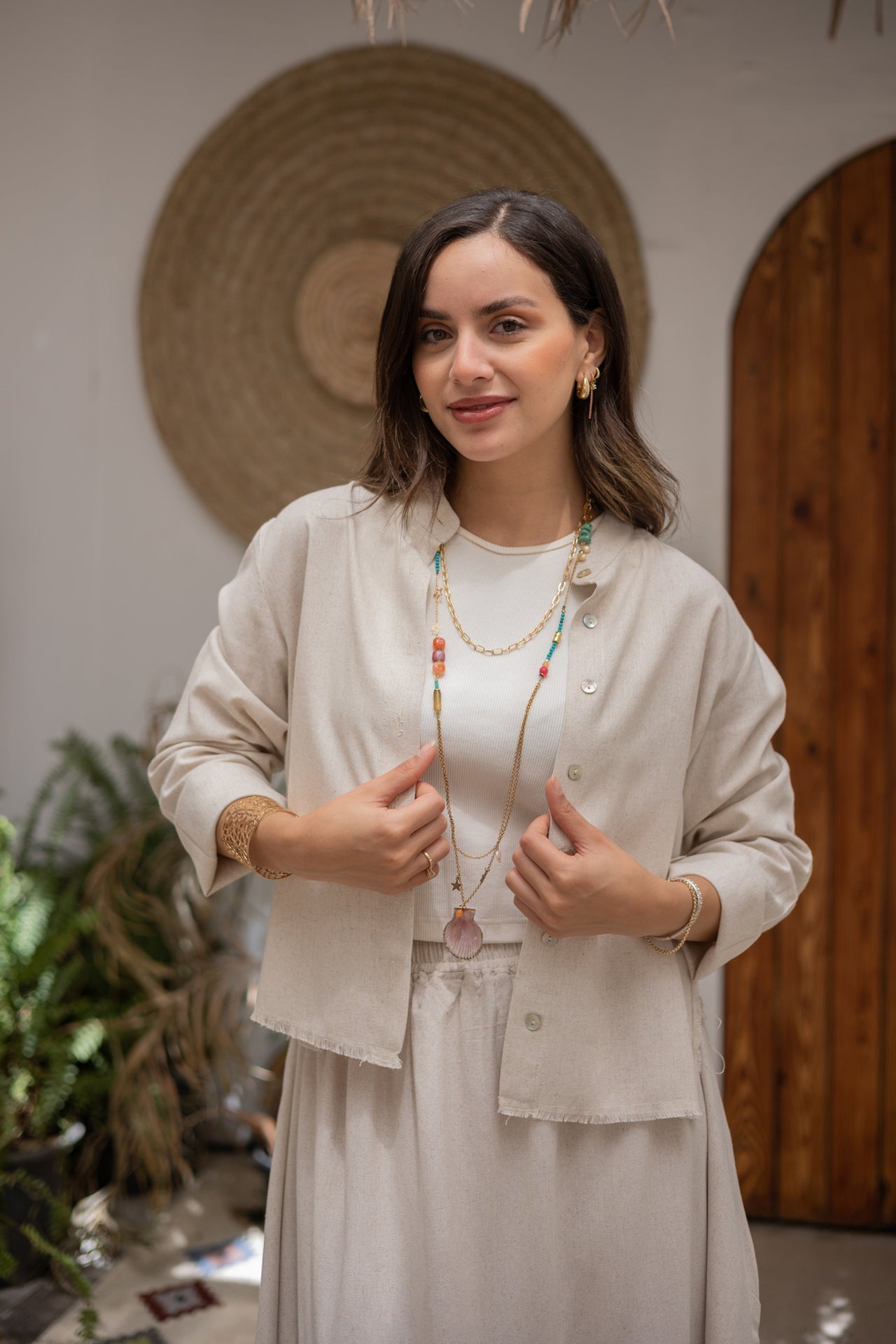 Long Sleeves Linen Blend Shirt