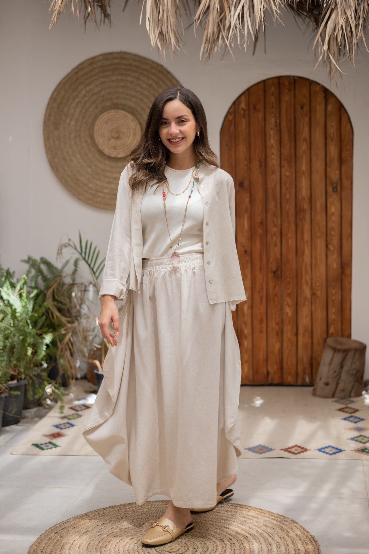 Linen Blend Skirt