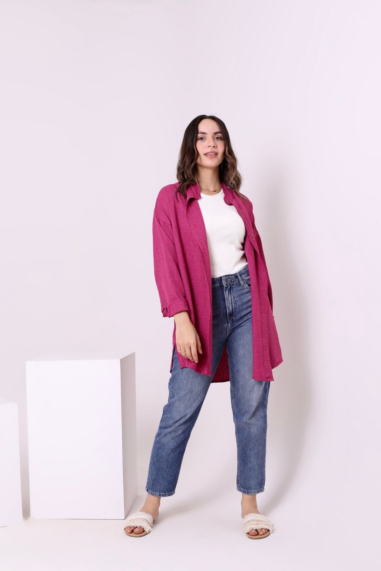 Button Linen Blend Shirt